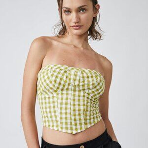 Free People Leilani Gingham Tube Top L